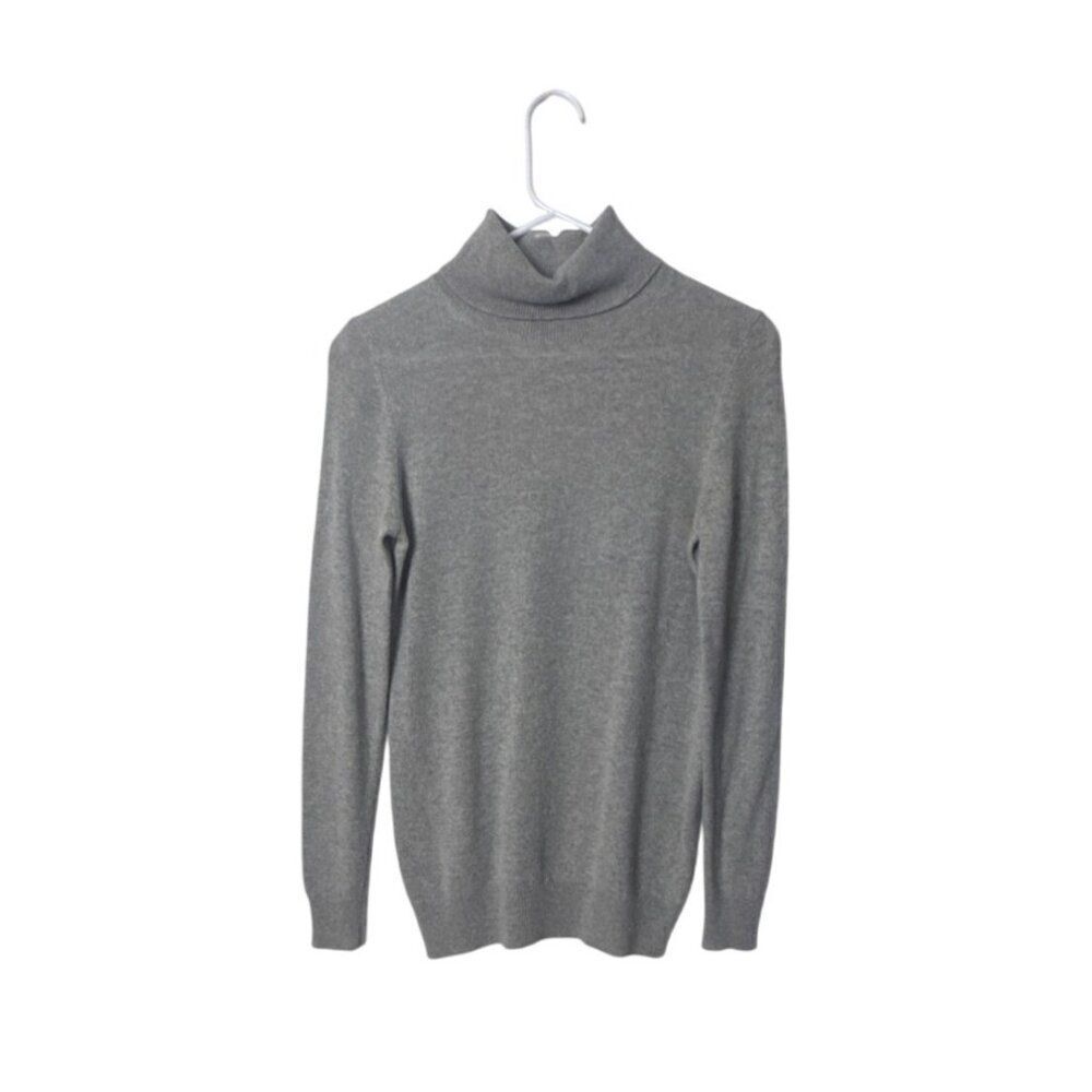 Ann Taylor Womens Cashmere Turtleneck Sweater Gray XS